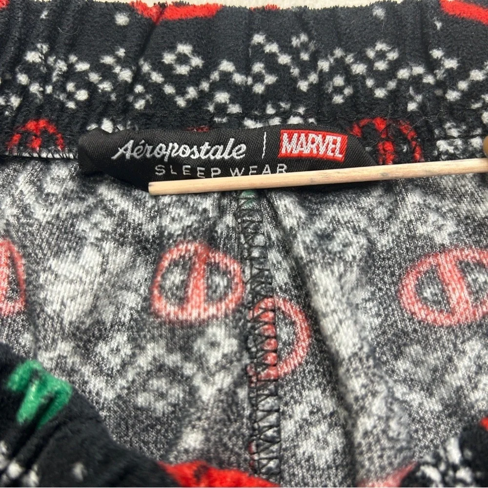 Aeropostale / Marvel Deadpool Red and Black Christmas Pajama Bottoms